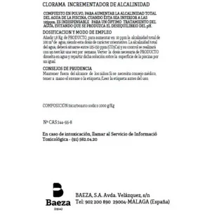 Incremento de alcalinidade - embalagem de 6 kg. - 1 2