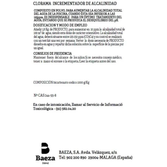 Augmentateur d'alcalinité - paquet de 6 kg. - 2