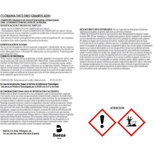 Dicloro choque GRANULADO - envase 1 kg - 4
