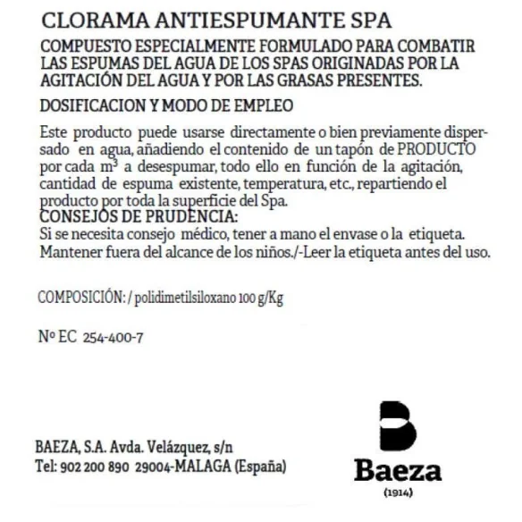 Antiespumante para SPA Garrafa de 1 litro - 2