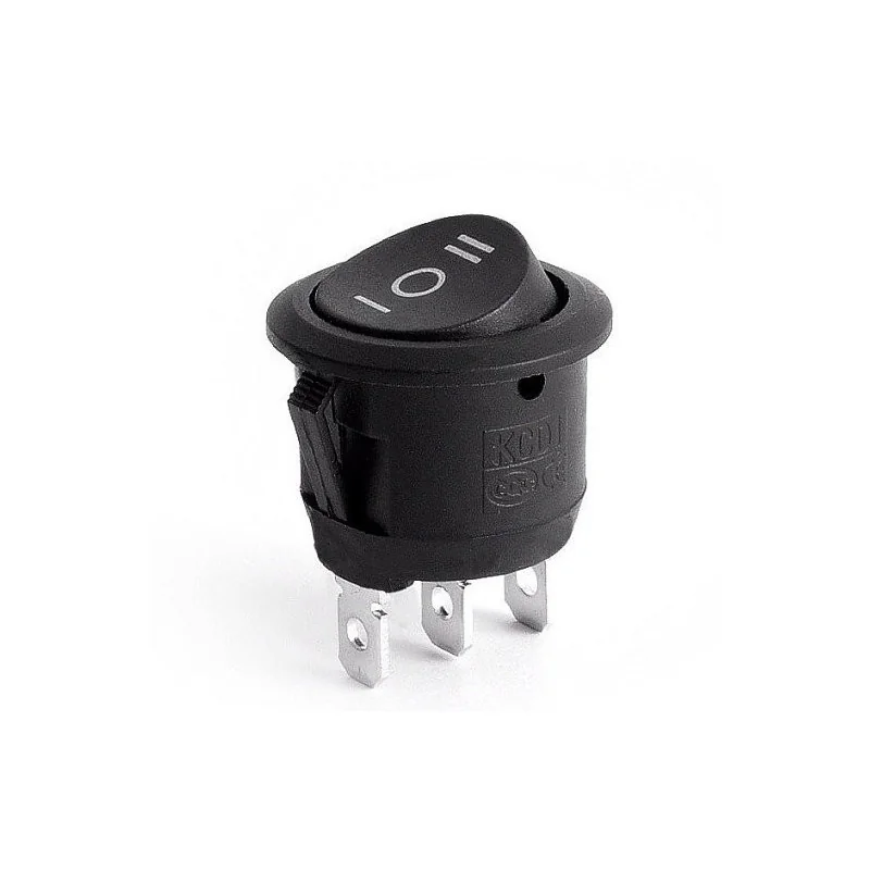 Interrupteur Bouton-poussoir DP3T ON-OFF-ON - 15A/250V, 3 Positions, Noir