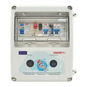 Panneau électrique pour piscine avec transformateur 50W pour chlorinateur : Pompe à eau - 0,5 CV (2,5 - 4A), Contrôleur avec boîte - Oui, Tagué - Swimhome