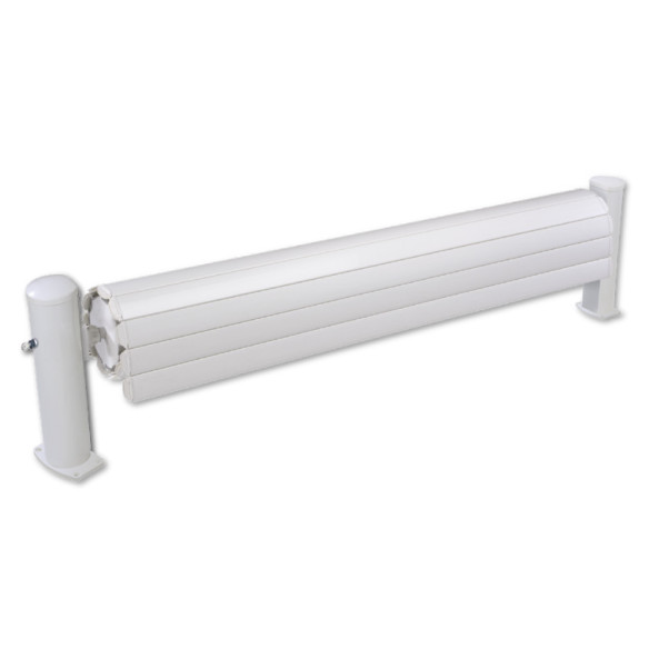 Automatic slatted pool cover with electric roller cover