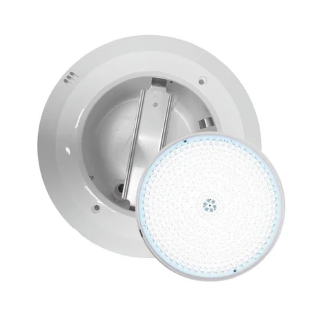 PACK Revestimento completo de nicho de piscina, fibra e betão + disco LED cheio de resina PAR56 35W em Branco 6000K - 1