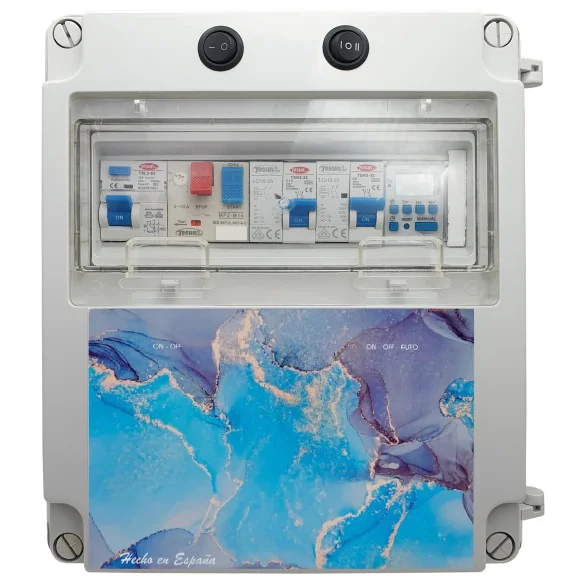 Cuadro eléctrico para piscina con transformador y Contactor para motor apto para Clorador - 1