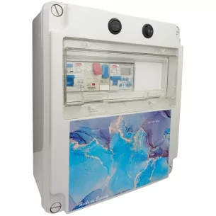 Tableau électrique pour piscine avec transformateur : Transformateur - 100W 12V/AC, Pompe à eau - 2 HP (6 - 10A), Contrôleur avec boîte - Oui, Tagué - Anonyme