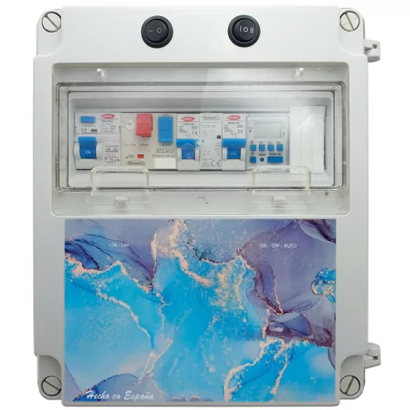 Tableau électrique de la piscine avec alimentation électrique adaptée au chlorinateur 2