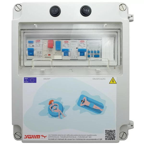 Cuadro eléctrico para piscina con Fuente de alimentación apto para Clorador 1