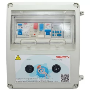 Tableau électrique avec contacteur de moteur et transformateur 50W : Pompe à eau - 0,5 CV (2,5 - 4A), Contrôleur avec boîte - Oui, Tagué - Swimhome