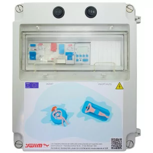 Panneau électrique avec transformateur 12V DC 150W pour piscine : Transformateur - 150W 12V DC, Pompe à eau - 0,5 CV (2,5 - 4A), Contrôleur avec boîte - LED RGB (câble RGB à 4 fils)