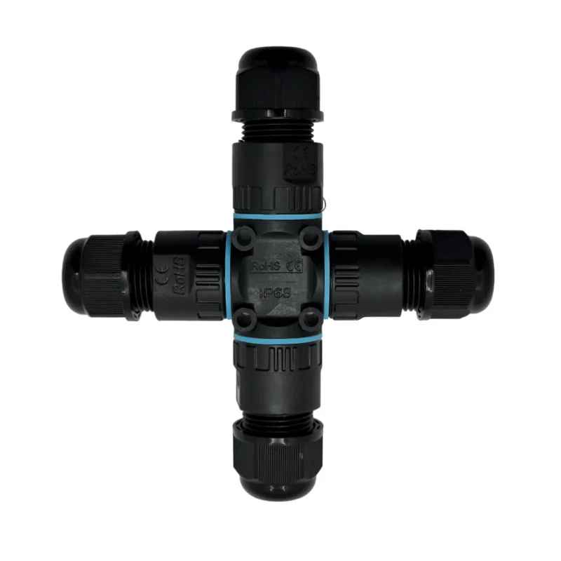 Conector De Cable Estanco Conexión Hembra Macho Con Forma X (Cruz) | 2 Pines 0.5-1.5mm² IP68 - 1