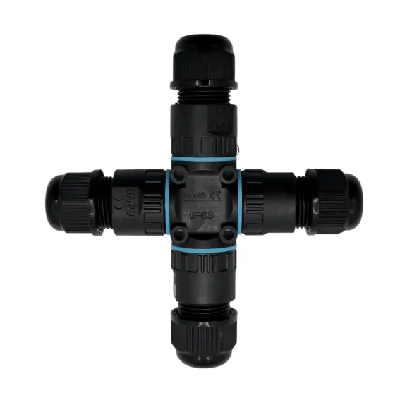 Conector De Cable Estanco Conexión Hembra Macho Con Forma X (Cruz) | 2 Pines 0.5-1.5mm² IP68 - 1