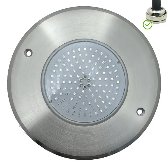 RGB LED Spotlight ON/OFF Stainless Steel For Swimming Pool Ø11CM 6W - 1