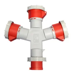 Adaptateur industriel 3P+N+T 1 broche / 3 prises 32A 400V IP67 - 1