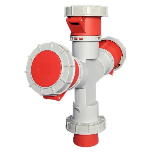 Adaptateur industriel 3P+N+T 1 broche / 3 prises 32A 400V IP67 - 3