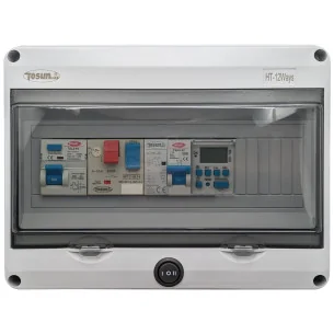 Electrical panel for swimming pool without lights, suitable for chlorinator