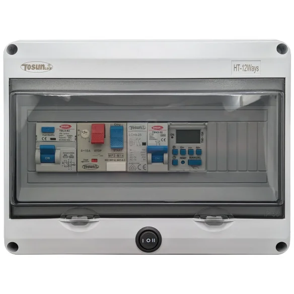 Electrical panel for swimming pool without lights, suitable for chlorinator
