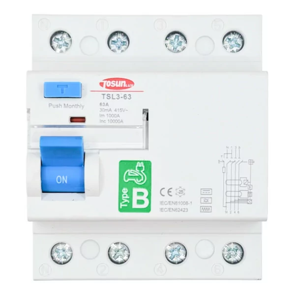 Type B 3P+N Superimmunised residual current circuit breaker 63A 30mA