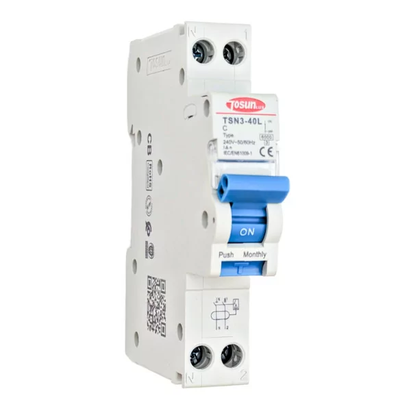 Interruptor Combinado RCBO (Diferencial + Magnetotérmico) 1P+N 6kA Curva C