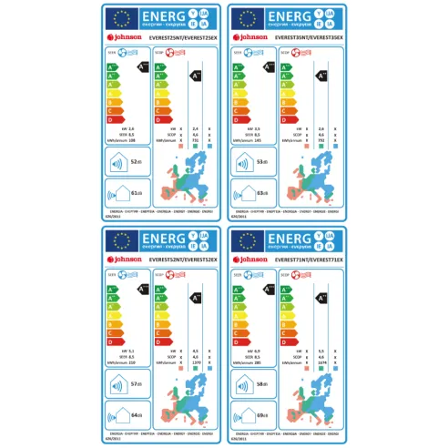 Black split wall air conditioner A+++ with heating and cooling