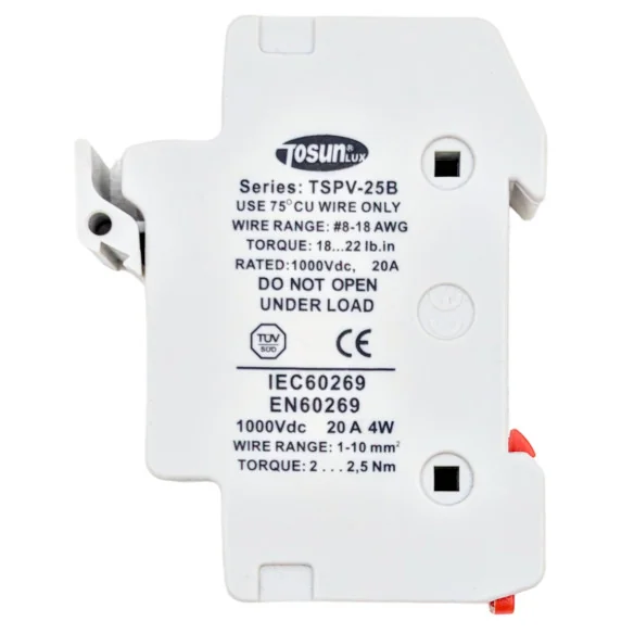 Photovoltaic Fuse Holder 1000V DC 20A | Solar gPV TÜV Certified
