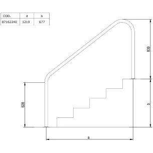 Handrail Flexinox WITHOUT plate -OUTLET- 2