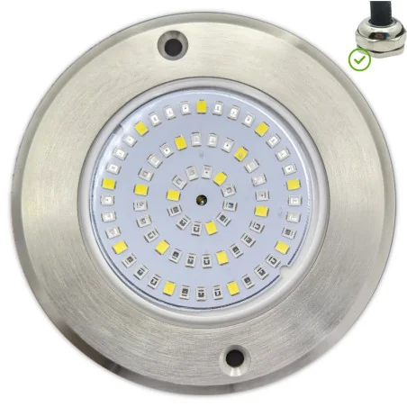 Pack Foco LED Blanco Frío Acero Inoxidable 11CM ø 6W + Transformador