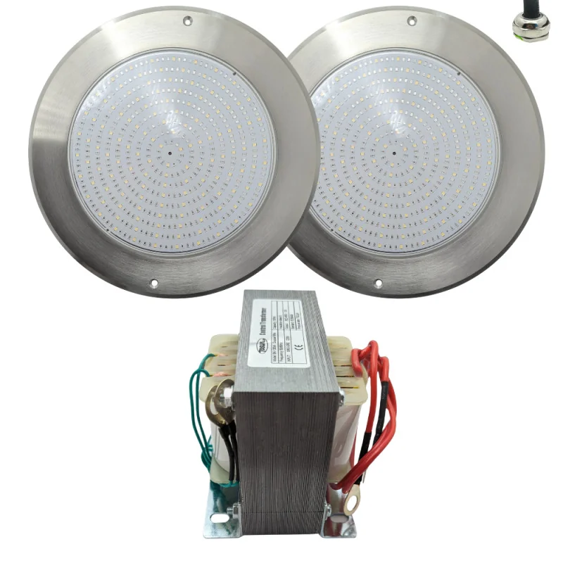 Foco LED RGB ON/OFF Acero Inoxidable 28CM ø 35W + Transformador