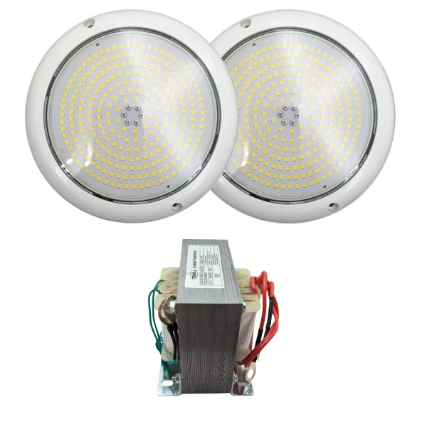 Pack 2 LED RGB ON/OFF Spotlights 18CM 24W + Transformer