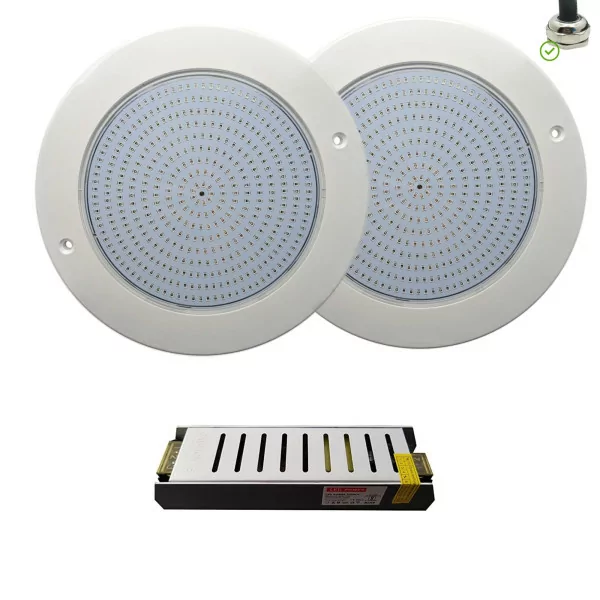 2 projectores planos LED RGB com transformador 4 fios 35W