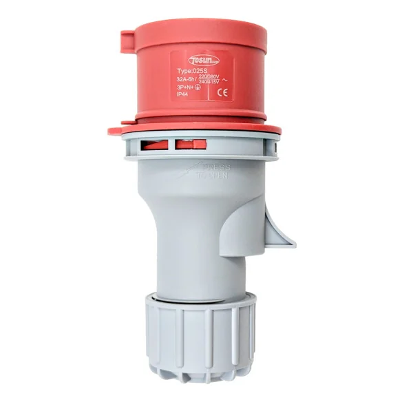 3-Phase Connector 32A 4P+E IP44 | Industrial Heavy Duty Plug
