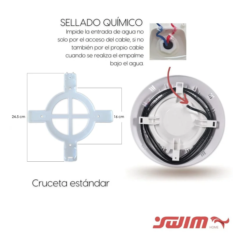 2 x 18W projecteurs couleur + transformateur 130VA pour piscine