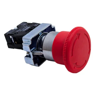 Red Flush-Mounted Emergency Mushroom Push Button