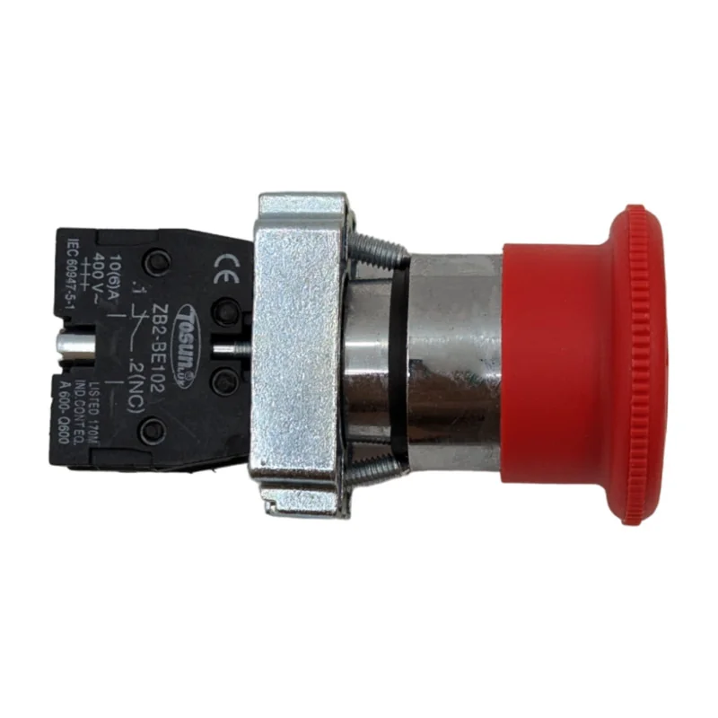 Red Flush-Mounted Emergency Mushroom Push Button