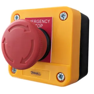 Bouton poussoir d'urgence encastré rouge - type champignon
