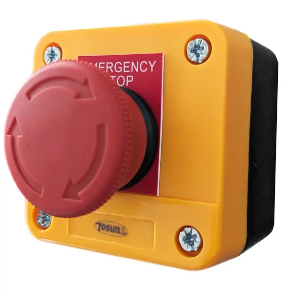 Emergency Push Button In Red Box Mushroom Type Box