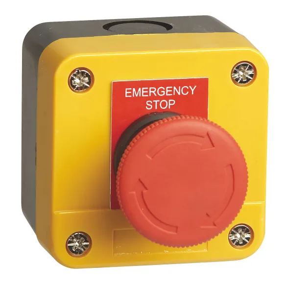 Bouton poussoir d'urgence encastré rouge - type champignon