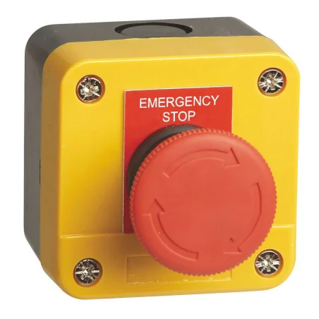 Bouton poussoir d'urgence encastré rouge - type champignon