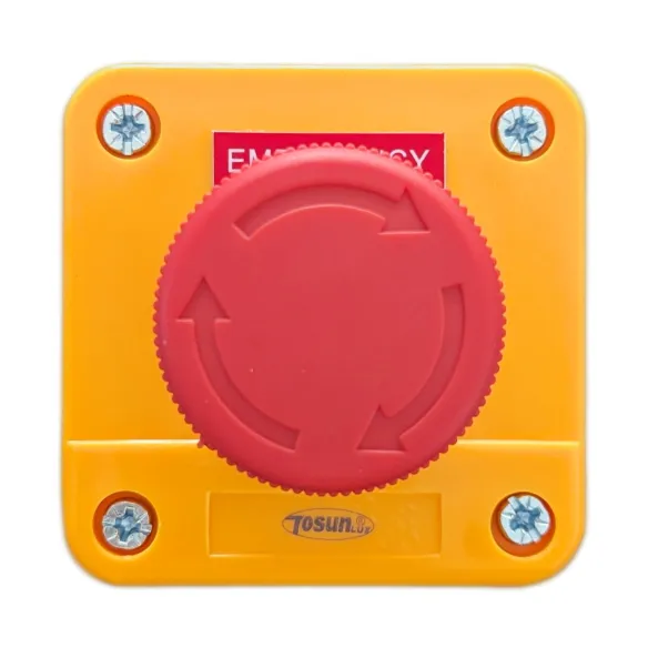 Bouton poussoir d'urgence encastré rouge - type champignon