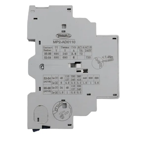 Contact auxiliaire AD0110 1NC (FAULT) + NO pour la protection du moteur
