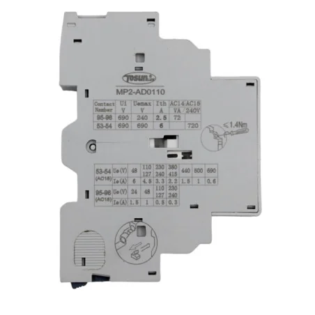 Contacto Auxiliar AD0110 1NC (FAULT) + NO para Guardamotor