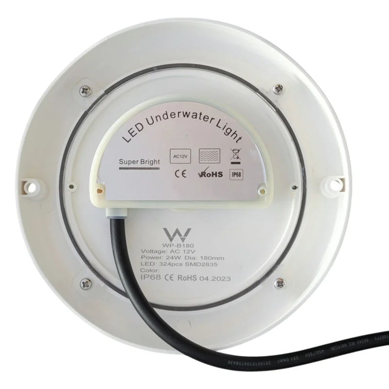 Cool White LED Pool Light ABS | 18cm Diameter 24W