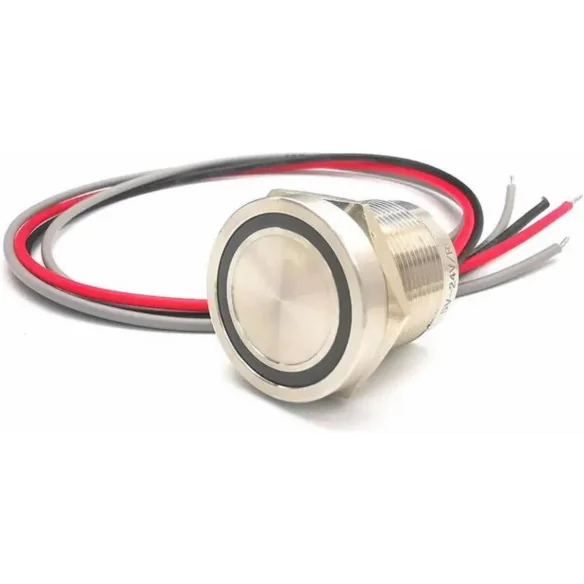 Interruptor Piezoelétrico em Aço 316L 19mm com LED Azul | SwimHome