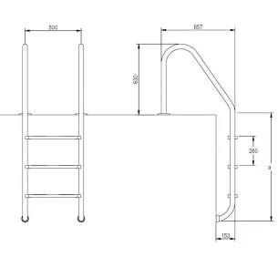 Escalera Modelo Standar Electropulida - 1 - 2