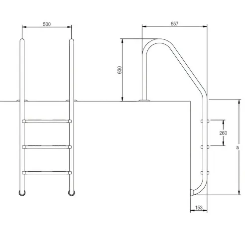 Swimming Pool Ladder with Sacrificial Anode KIT for Salt Pool