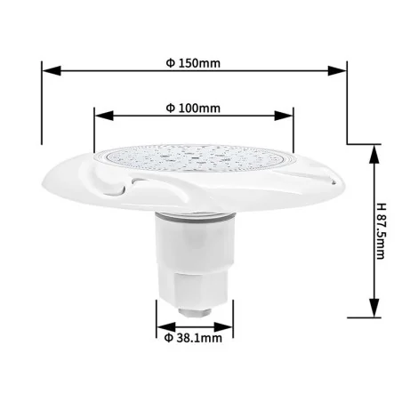 Projetor LED ABS 6W RGB para piscinas de fibra, liner ou chapa reforçada