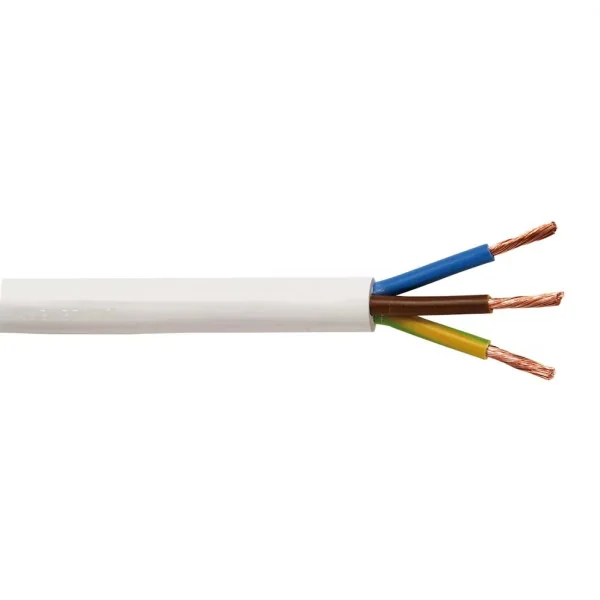 Mangueira eléctrica flexível branca de 3 fios (metro)