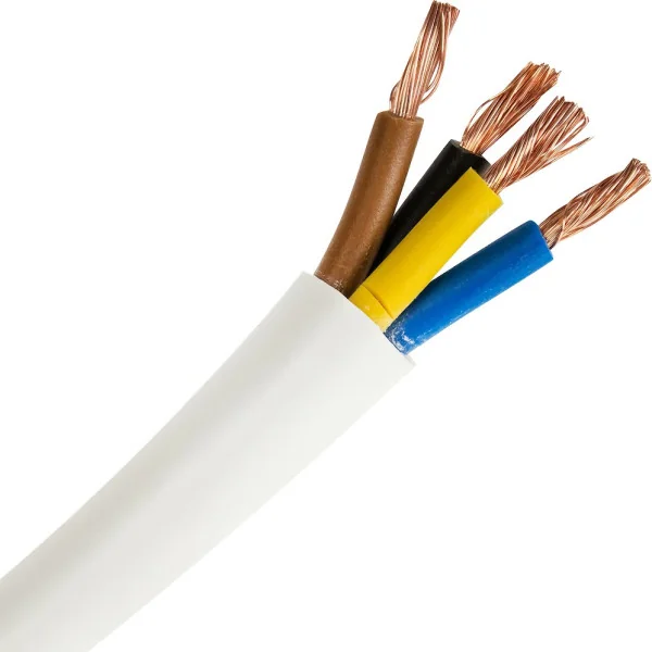 Flexible Electric Hose White 4x1,5 mm² (metre)