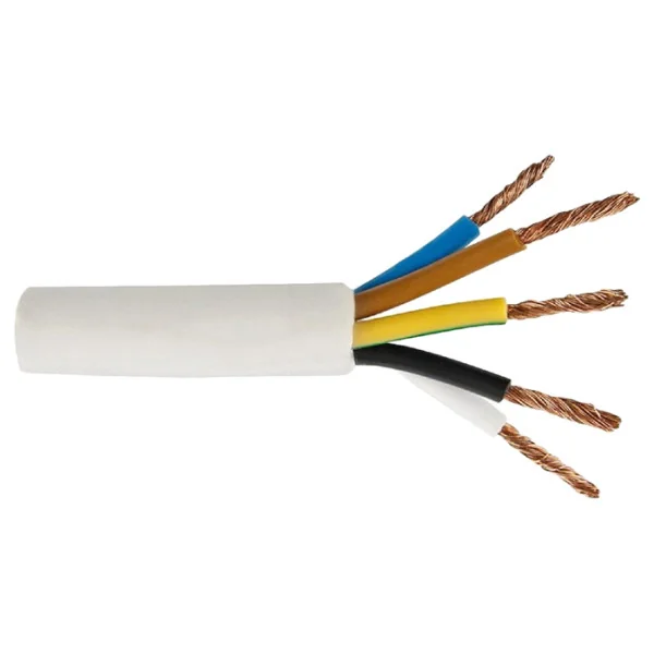 White Flexible Electric Hose 5 wires (metre)