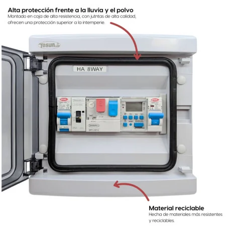 Panneau électrique de piscine avec contacteur moteur de chlorinateur